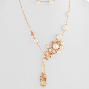 Cluster Pearl & Champagne Necklace